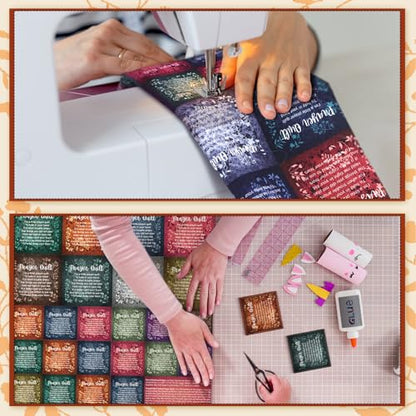Fanfanwin 38 Sets Prayer Quilt Squares with Crosses, Retro, Brown - color: Brown, style: Retro