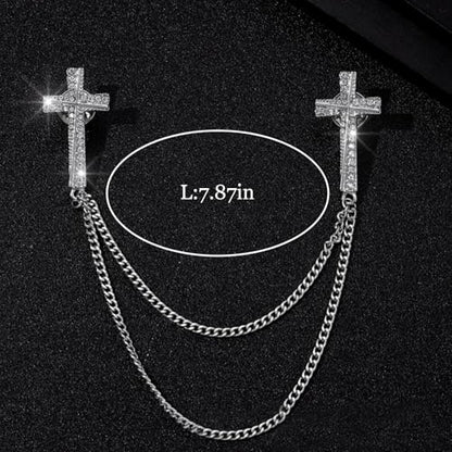 Cross Lapel Pin for Men Jesus Pin Faith Jewelry Religious Christian Latin Ornate Brooch - color: A7:cross pin