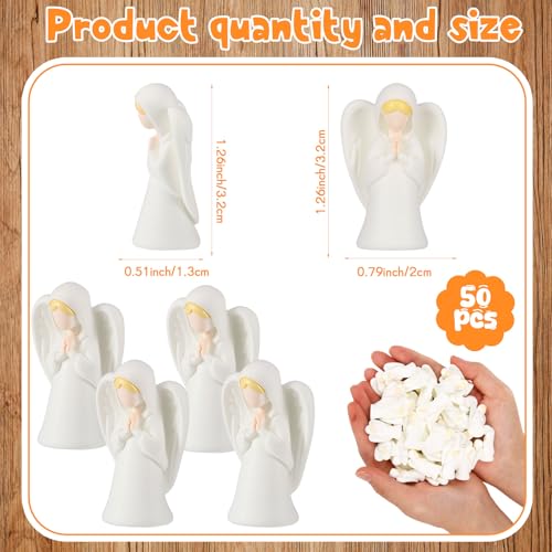 Geelin 50 Pcs Mini Angel Figurines Resin Little Small Tiny Miniature Angels - style: Sympathy