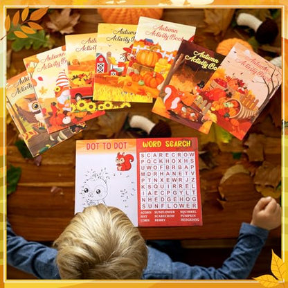 Kosiz 24 Pcs Fall Activity Books for Kids, Party Favors Goodie Bags Bulk - style: Fall