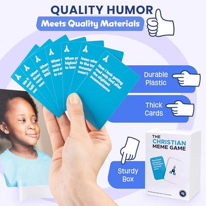 for Family Fun– Clean, Hilarious Bible Game with 75 Memes & 360 Faith-Based Captions – Family Meme Game, Christian Gift for Teens & Adults 10+, & Youth Group Bible Card Game