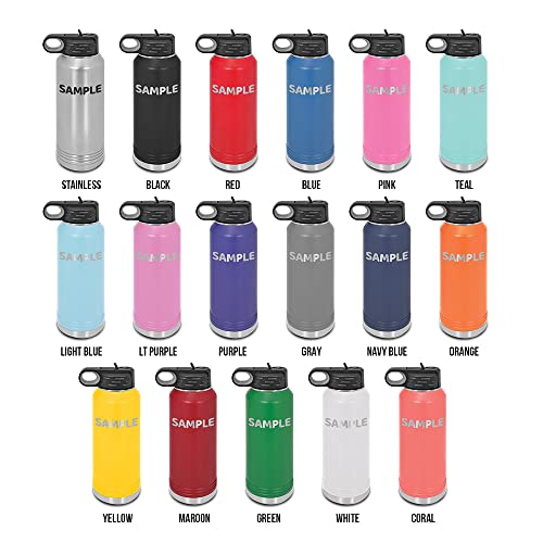 Y'all Laser Engraved Water Bottle Customizable Polar Camel Stainless Steel with Straw - southern script you all you’ll Maroon 32 oz - color: Maroon