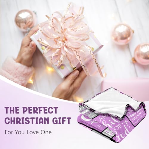 Christian Gifts for Women, Baptism Gifts for Girl, Christian Blanket - color: Christian Gifts Purple, size: 60"x80"