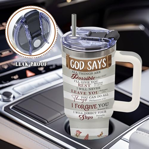 DUUV Christian Tumbler 40oz, Insulated Christian Gifts for Women - color: Inspiring God