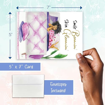 African American Birthday Cards Assortment Box – Set of 18 All Occasion Black Greeting Cards with Envelopes, Use for Mother's Day Card Present – Beautiful Black Women Designs – Premium Cardstock - style: Assortment 820