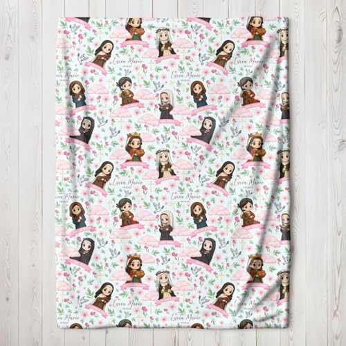 Christening Baby Blanket, Communion Of Saints, Female Saints Blanket, Baptism Gift, Christening Blanket, Throw Blanket For Children, Baby Swaddle Toddler, Holy Saints, First Communion Blanket - color: #Ver13