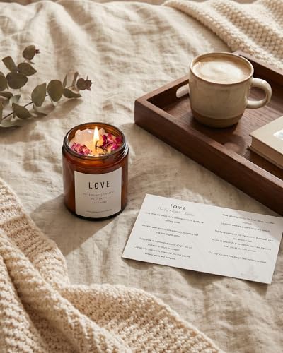 Love Spell Candles, Ritual, Soy Wax Crystal, Manifesting, Garnet, Rose Quartz, Pink Crystal Candles.(Love) - style: Love