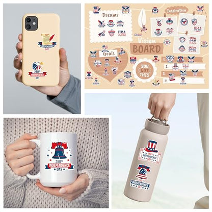 American 250 Stickers, Patriotic Decals for 250th Anniversary Party - color: 250th Anniversary