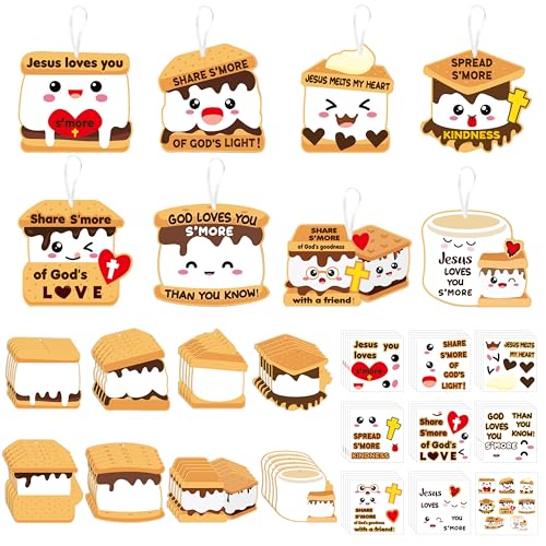 ANGOLIO Marshmallow Religious Crafts for Kids - 123Pcs Christian Smores Kit - style: Marshmallow, Smores