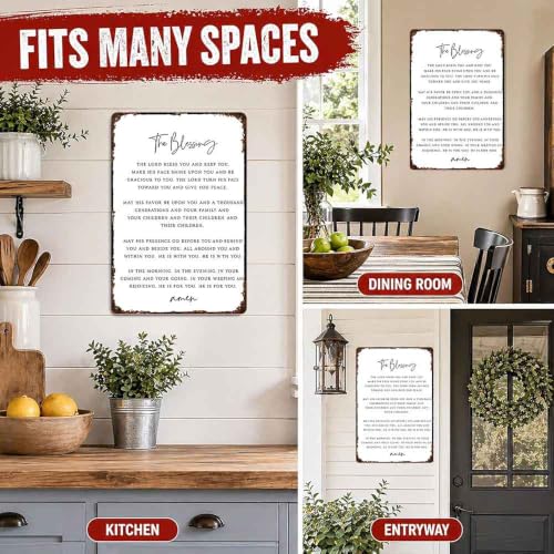 Christian Blessing Prayer Farmhouse Aluminum Metal Sign 8 x 12 Inch