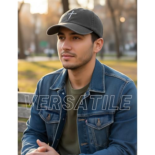 Christian Hats for Men Women,Jesus 3 Nail Cross Hat Christian Religious Gifts for Birthday/Christmas - color: 402.grey