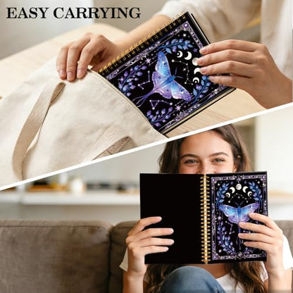 ERHACHAIJIA Luna Moth Bullet Lined Spiral Notebook Gifts for Women Student - color: Purple-blue