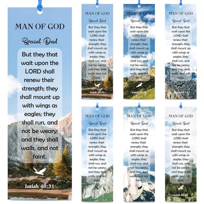 Dispowreath 60 Pcs Man of God Bookmarks Religious Christian Father's Day - style: Man of God