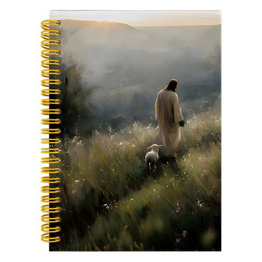 Christian Jesus Notebook Journal, Jesus Good Shepherd Bible Verse Journal Gifts for Women, Christian Religious Church Notes Spiral Hardcover Notebook for Work Study, 5.5x8.3 Inch - color: Multiple color2