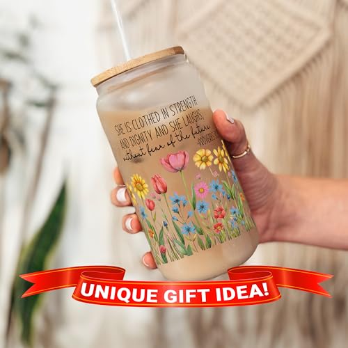 Generic Christian Affirmation Cup, Christian Gifts for Women, Religious Glass Tumbler, Religious Mug, Religious Cup, Religious Gifts for Friend, 16 oz