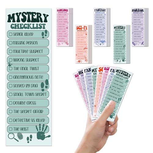 120 Pcs Bookmark Book Tracker, Romance Horror Fantasy Paper Bookmark for Women Man, Double-Sided Reading Page Markers for Reading Lovers Bookish Students School Supplies - color: Bookmark Book Tracker