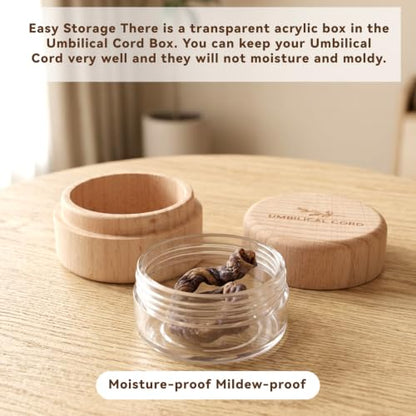 Wooden Umbilical Cord Keepsake Box with Transparent Acrylic Box, Minimalist Baby Keepsake Boxs Modern Tooth Fairy Boxs Fetal Hair Memorial Storage for Christening Gift Baby Shower Pregnancy (Leaves)