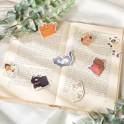Cats Magnetic Bookmarks Gifts - 8 Pcs Cute Pet Animals Bookmark - style: Cats