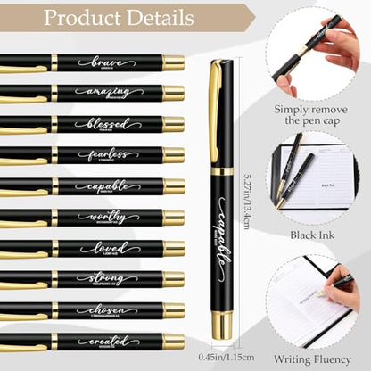 Spakon 10 Sets Christian Notebook with Pen Set, Bible Verse, Black - color: Black, size: Bible Verse