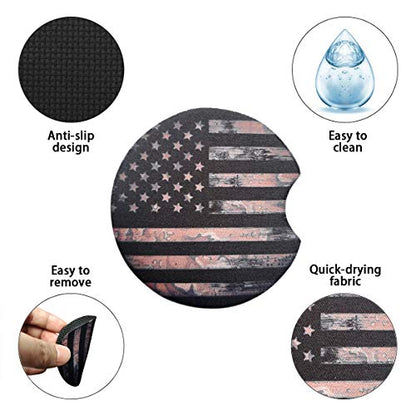 Moly Magnolia 2 Pack 2.75 Inch Car Cup Holder Coasters, Black Flag - color: Black Flag
