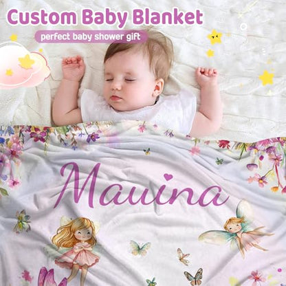 Personalized Baby Princess Blanket for Girls with Name - color: Princess