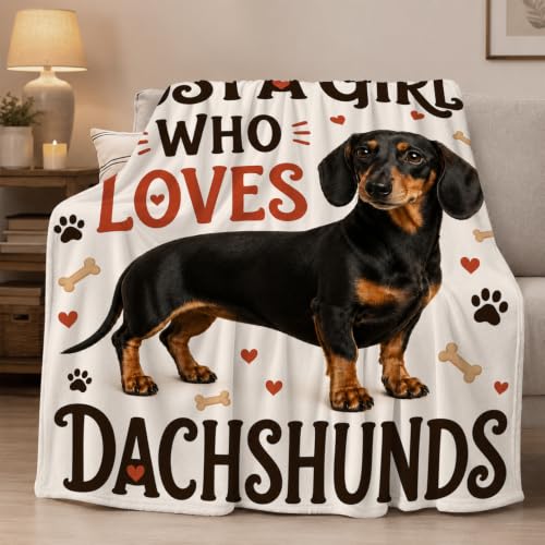 Dachshund Throw Blanket Just A Girl Who Loves Dachshunds Gifts 40''X50'' - color: Dachshund, size: 40''x50''