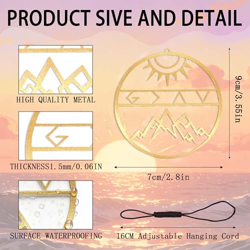 God is Greater Than The Highs and Lows Cross Ornament – Gold Metal Car Mirror Hanging Accessory, Inspirational Bible Verse Rearview Mirror Decoration - color: Gold - God is Greater