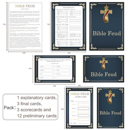 Christian Bible Feud Game - Church Game Night, Bible Trivia Games, Fun for Family - Bible Family Feud Questions, Games for Church Group, scyx02