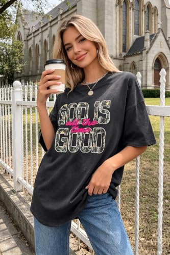 Christian Oversized Shirts Women Religious Faith Shirt Bible Verse Gifts Inspirational Graphic Jesus Tee - color: Grey5, size: X-Large