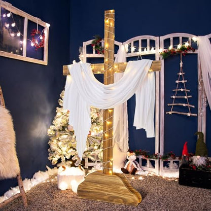 Lineshading Extra Large Christmas Wood Cross Standing Cross, 59 Inch - size: 36.2"L x 10.2"W