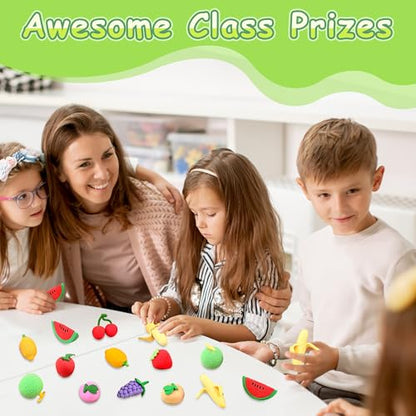 30 pcs Fruit Erasers for Kids Desk Pet Classroom Prizes,3D Take Apart Pencil Erasers Cute Puzzle Erasers for Kids Class Treasure Box,Game Rewards,Party Favors - color: Fruit-30