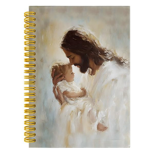 Christian Jesus Notebook Journal, Baptism Gifts Journal for Women, Neutral Jesus With Baby Religious Bible Spiral Hardcover Notebook for Work Study, 5.5x8.3 Inch - color: Multiple color4