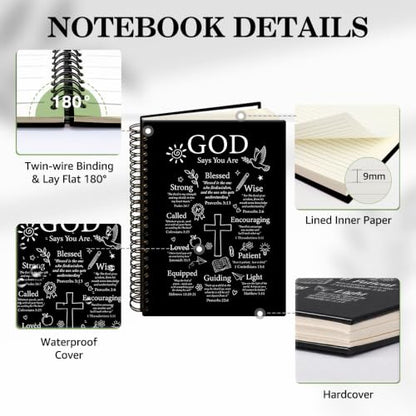 ERHACHAIJIA God Says You are Lined Spiral Notebook Gifts for Women Men - color: Black-white 2