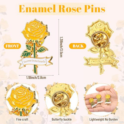 Misdary Funeral Favors Guest Memorial Rose Pin - color: Yellow