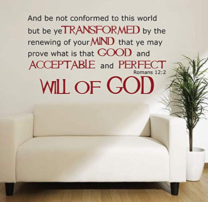 Romans 12:2 Bible Verse Wall Decal - Christian Vinyl Lettering