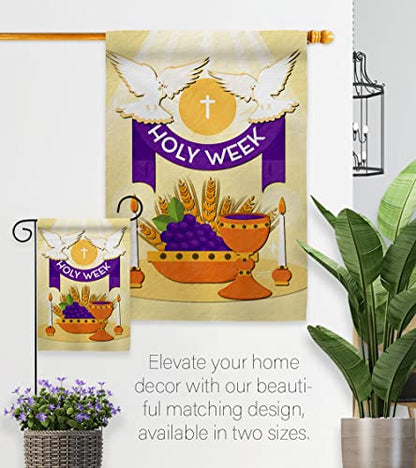 Holy Week Garden Flag Religious Faith Hope Grace Peace Dove Christian Religion Easter House Decoration Banner Small Yard Gift Double-Sided, Made in USA