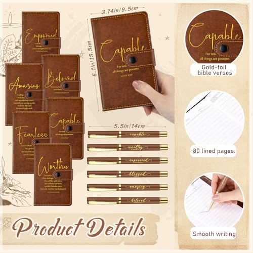 Potchen 18 Pcs Christian Church Gift 13oz Coffee Mug Journal Pen - color: Morandi Brown, size: Bible