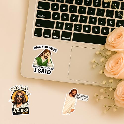 4 Pcs Christian Stickers Funny Jesus I Saw that Meme Quotes - color: I Saw That Stickers