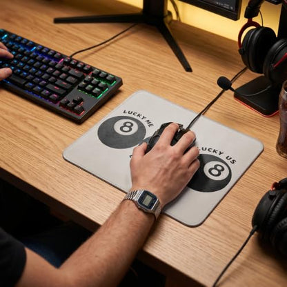 Lucky 8 Ball Retro Mouse Pad Trendy Neutral Desk Pad 9.5x7.9 Inch - color: Lucky 8