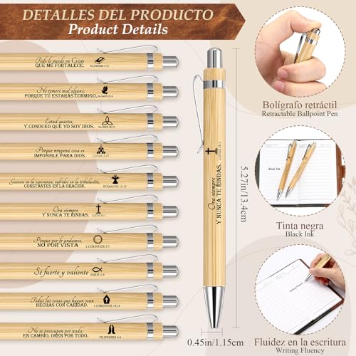 Spakon 20 Pcs Christian Prayer Journals with Pens, Spanish Tree of Life - style: Spanish Tree of Life