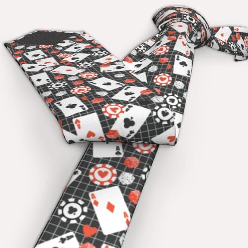 Men's Neckties, Novelty Printed Skinny Tie for Work Casual Party - color: Poker Dice