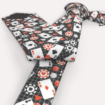 Men's Neckties, Novelty Printed Skinny Tie for Work Casual Party - color: Poker Dice