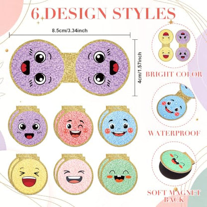 Eaasty 60 Pcs Smile Face Magnetic Bookmarks Bulk, Pastel Bookmark for Book - style: Pastel Smile Face