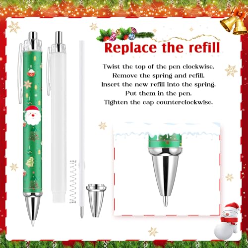 Sayglossy 36 Pcs Christmas Pens Bulk Cute Merry Christmas Gift Retractable Ballpoint Gel Ink Pens Novelty Santa Claus Tree Xmas for Coworkers Office Supplies Stockings Stuffers Holiday - style: Xmas