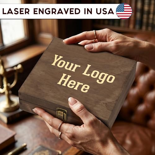 Custom Logo Wooden Keepsake Box, Engraved Memory Chest for Corporate Gifts - style: 15. Upload Your Logo