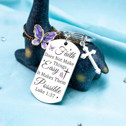 Christian Gift for Women Inspirational Cross Keychain Faith Gift for Sister