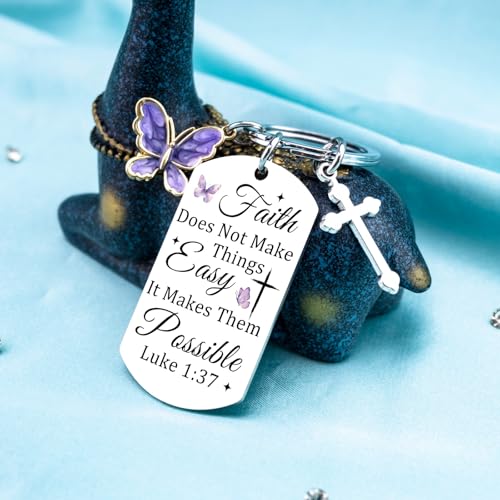 Christian Gift for Women Inspirational Cross Keychain Faith Gift for Sister