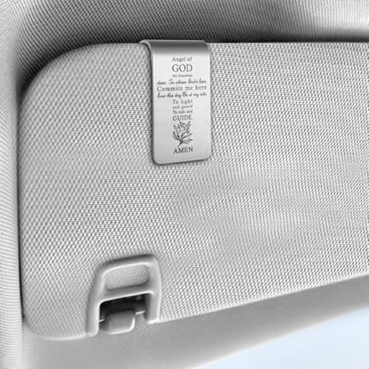 Angel of God Car Visor Clip, Christian Visor Clip for Women Men - color: Silver81