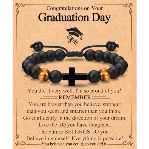 EFVISD Cross Bracelet Gifts for Boys Girls Christian Religious Gifts - color: Graduation