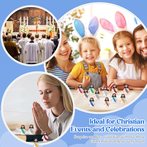 Bememo 100 Pcs Little Mini Jesus Figures Figurine in Bulk Jesus Love You